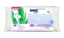 Влажные салфетки для чувствительной кожи Sensitive (Алоэ Вера и Аллантоин) SENI CARE 68 шт.